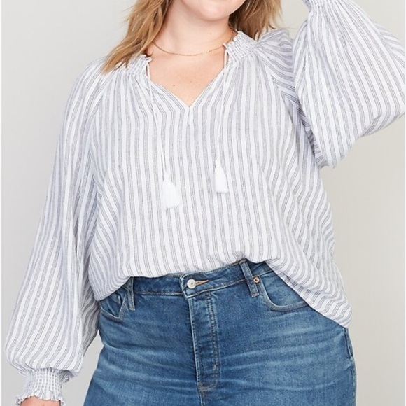 Old Navy Tops - Old Navy Women's Black and White Striped Blouse
